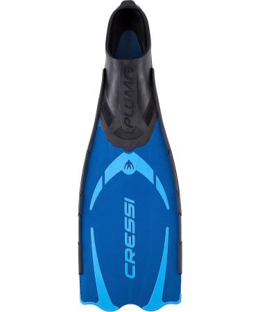 Cressi Pluma Full Foot Snorkeling Fins - Made in Italy - EU 45/46 | US Men 11/12.5, Women 12/13.5 - Blue/Azure - Buy Online on SooperMarket.com