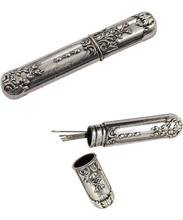 Portable Sewing Needle Storage Case - Vintage Embroidery Holder Box for Hand Sewing Needles - DIY Sewing Tools (Silver) - Buy Online on SooperMarket.com