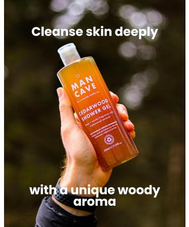 ManCave Cedarwood Shower Gel 500ml - Fresh Wood Aroma, Natural Formula, Vegan & Eco-Friendly, Made in England - 1 Pack - Buy Online on SooperMarket.com
