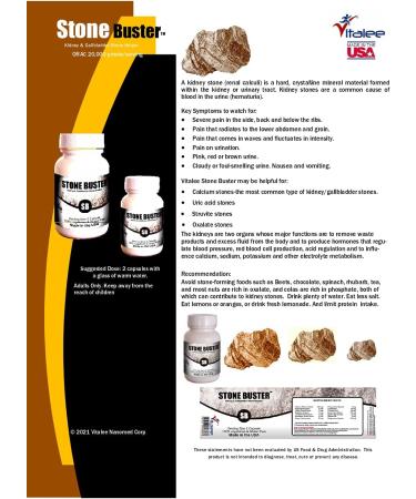 Stone Buster Capsules - Natural Relief for Renal Calculi, Gallbladder, Kidney Pain & Hematuria - 60 Count - Buy Online on SooperMarket.com