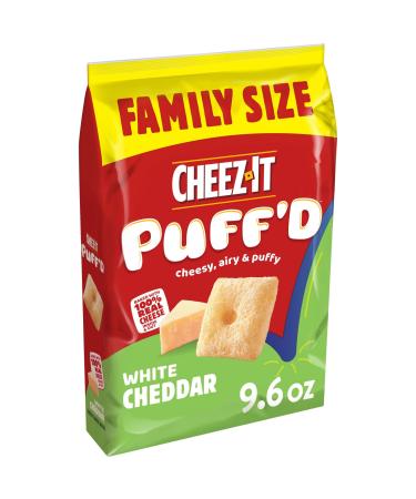 Cheez-It Puff'd Cheesy Baked Snacks Puffed Snack Crackers Kids Snacks White Cheddar 9.6oz Bag (1 Bag)