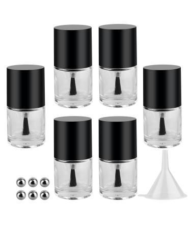 6PCS 10ML Empty Nail Polish Glass Bottles with Brush Cap, Funnel & Mixing Balls - Buy Online on SooperMarket.com