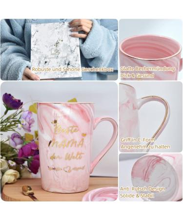 Shop Bokalaka Pink Ceramic Coffee Cup for Mom - Perfect Mother's Day Gift | 400ml with Lid Spoon & Gift Box - Best Mom in the World! - Buy Online on SooperMarket.com