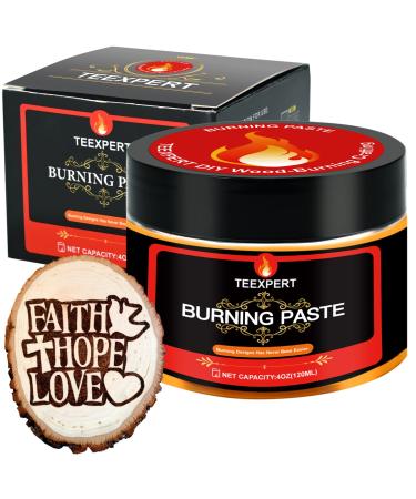 Teexpert Wood Burning Gel - 4OZ/125g Wood Burning Paste DIY Heat Sensitive Pyrography Wood Burning Marker Non-Toxic for Wood Arts - Drawing and Crafts Suitable for Artists and Beginners