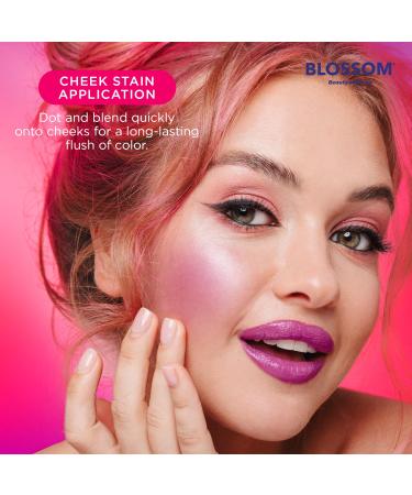 Blossom Color Lock Hydrating Lip Stain & Tint - Longlasting Smudgeproof Transfer Proof - Buildable for Lips & Cheeks - Made in USA - Wine Stained - 0.14 fl oz/4ml - Buy Online on SooperMarket.com