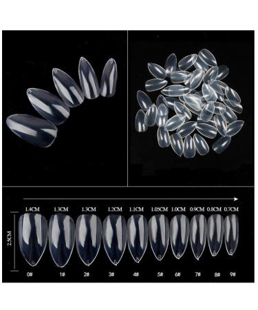 Yimart 500pcs Stiletto Clear False Nails - Oval Sharp Full Cover Nail Tips for Acrylic & Gel - Nail Art Decoration Salon - Buy Online on SooperMarket.com