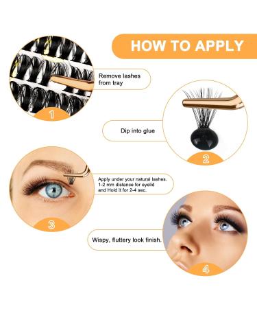 Buy 50D-D-18 Individual Lash Clusters | 280 False Eyelash Extensions | DIY Eyelash Extensions at Home - Premium Quality Lash Clusters - Buy Online on SooperMarket.com
