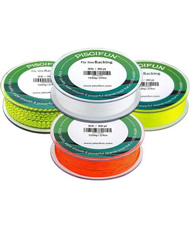 Piscifun Braided Fly Line Backing 20lb/100yd - Orange/White/Fluorescent Yellow - Strong and Durable - Buy Online on SooperMarket.com