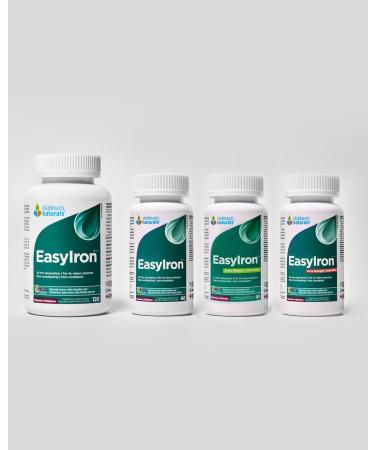 Platinum Naturals - EasyIron Extra Strength Capsules 60 Vegan Liquid Caps - Enhanced Red Blood Cell Formation Gentle on the Stomach - Iron Bisglycinate with B6 & B12 Vitamins Ideal for Men & Women - Buy Online on SooperMarket.com
