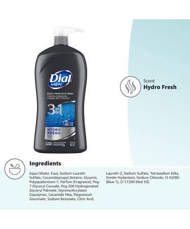 Dial Men 3in1 Body, Hair, and Face Wash Hydro Fresh 32 fl oz - Pack of 1 - Buy Online on SooperMarket.com