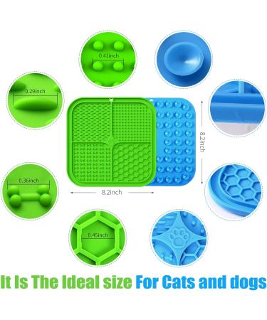 Licky Mats Slow Feeder for Dogs Premium Lick Pad with Suction Cups for Dog Anxiety Relief Slow Feeder Dog Bowls Bathing Grooming and Training 2 Pack (Blue Green) - Buy Online on SooperMarket.com