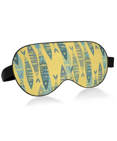 Haskirky Light Blocking Eye Mask Breathable and Adjustable Adult Men and Women Travel on Business Trips Yoga Meditation Light Smooth Comfortable Eye Mask Office Deep Sleep Goodies Cartoon Fish