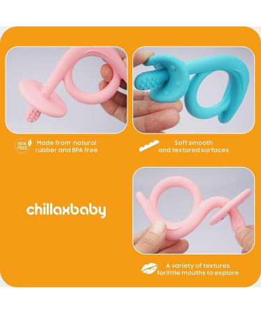 Chillax Teether Toys - Soothing Relief for Baby Teething - Non-BPA Silicone Teethers for Infants 3+ Months - Dishwasher-Safe - Buy Online on SooperMarket.com