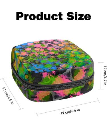 Floral Abstract Sanitary Napkin Storage Bag | Menstrual Cup Pouch | Nursing Pad Holder | Period Bag for Women & Girls - Multi-colored - Buy Online on SooperMarket.com