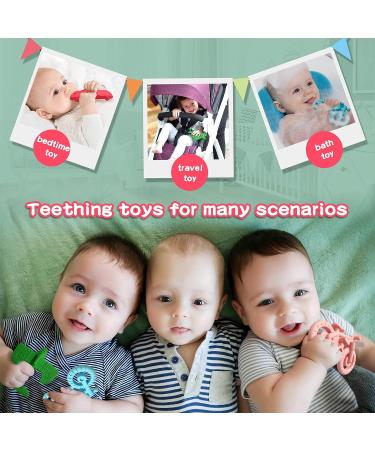 Jilociz Silicone Teething Toy Set for Babies 6-12 Months | BPA Free Chew Toys for Boys and Girls | Early Educational Sensory Toy | Soothe Gums and Provide Relief | Perfect Gift - Buy Online on SooperMarket.com