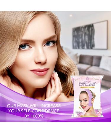 Paradream V-Shaped Double Chin Reducer Face Mask - Pink Face Lifting Belt - Buy Online on SooperMarket.com