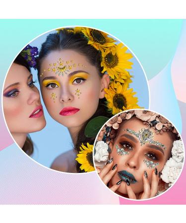 Mermaid Face Gems - 4 Sets Body & Eye Jewels for Women | Rave & Festival Party Accessories - Buy Online on SooperMarket.com