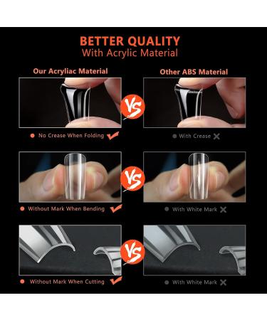 Square Nail Tips BOLASEN Clear Square False Nails with Glue 500Pcs Square Full Cover False Nail Tips Clear Fake Nails Squoval Shape Acrylic Nail Tips for Nail Salon & Home DIY 10 Sizes 501 Count (Pack of 1) - Buy Online on SooperMarket.com