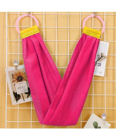 Exfoliating Bath Washcloth - Deep Cleansing Back Scrubber for Men & Women | Long Shower Scrubber with Handles (Pink) - International Shipping Available - Buy Online on SooperMarket.com
