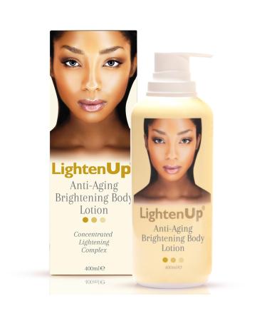 Lightenup Anti-Aging Skin Brightening Body Lotion | 13.5 Fl Oz / 400 ml | Moisturizing Cream for Elbows Armpit Private Areas Feet | with Argan Oil Shea Butter & Alpha Arbutin