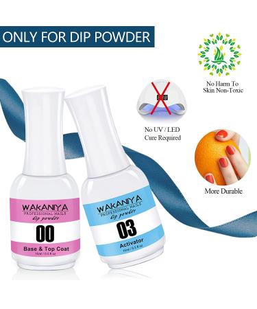Wakaniya 15ml No Wipe Base and Top Coat Set - Glossy Shine Finish - DIY Nail Gel Design Kit - 0.5 Fl Oz (Pack of 2) - Soak Off LED Gel with Base Activator - Buy Online on SooperMarket.com