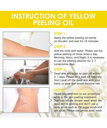 Yellow Peeling Oil for Dark Skin - Strong Extra Strength Exfoliating Solution with Salicylic Sodium Hyaluronate - 110ML/3.66 OZ - Buy Online on SooperMarket.com