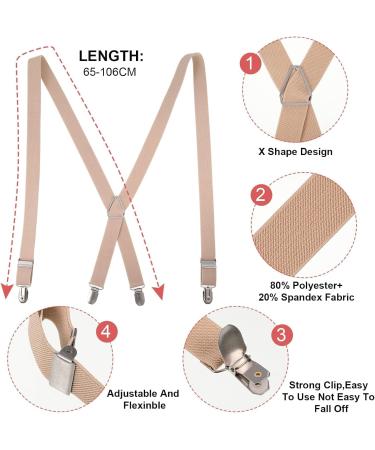 Yuffqopc Men's Braces - Narrow & Wide Styles | Stylish Black Braces for Men & Women - International Shipping Available - Buy Online on SooperMarket.com