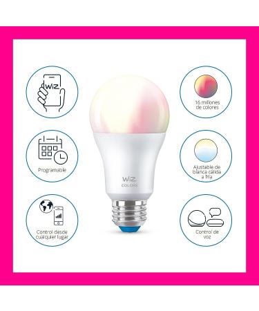 WiZ Connected Color 60W A19 Smart WiFi Light Bulb - 16 Million Colors - Alexa & Google Home Compatible - No Hub Needed - 1 Pack - Buy Online on SooperMarket.com