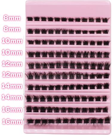 Selawasty 120 Lash Clusters D Curl Mega Volume DIY Eyelash Extensions - Wispy Individual Lashes for At-Home Cluster Extensions (S6-D-8-16MIX) - Buy Online on SooperMarket.com