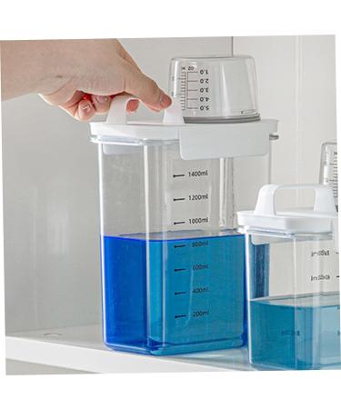 1PC Laundry Detergent Dispenser 1800ml Clear Airtight Washing Powder Dispenser with Scale and Cup Detergen Box for Solid Liquid 1800ml with scale - Buy Online on SooperMarket.com