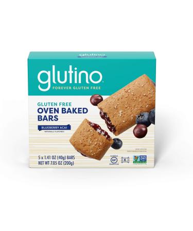 Glutino Gluten Free Oven Baked bar Blueberry Acai Naturally Flavored 5 ct (Pack of 12)
