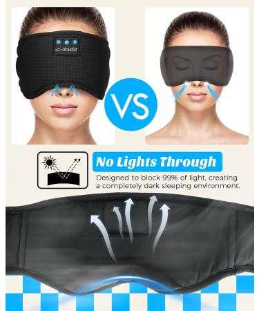 Sleep Headphones Breathable Bluetooth V5.4 Eye Mask Sleeping Headphones Wireless Eye Mask Sleep Earbuds for Side Sleeper Women Office Air Travel Cool Tech Gadgets Unique Gifts Loup Pour Dormir Black - Buy Online on SooperMarket.com