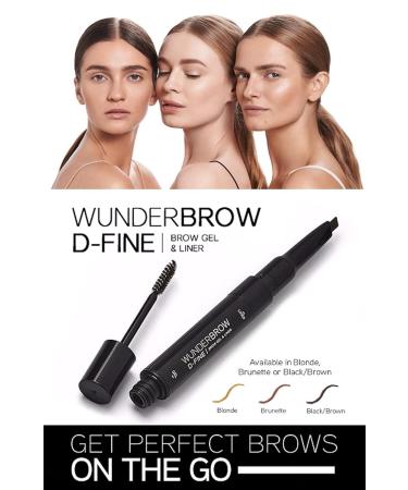 WUNDERBROW D-Fine Brow Pencil & Eyebrow Gel - Brunette (0.007 oz Liner & 0.1 oz Gel) - Buy Online on SooperMarket.com