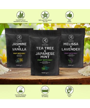 Foot Bath Salt with Sea Salt & Essential Tea Tree Oil - 1kg Pedicure Soak for Ultimate Foot Care - Natural Mint Oil Bathing Additive - Buy Online on SooperMarket.com