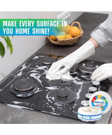 NATRUTH Kitchen Paste with Sponge Stainless Steel Cleaning Paste Rapidly Degreasing Household Miracle Cleaner for Kitchen Counter Oven Surfaces Cooker Tops Multi Surface Cleaner (300g) - Buy Online on SooperMarket.com