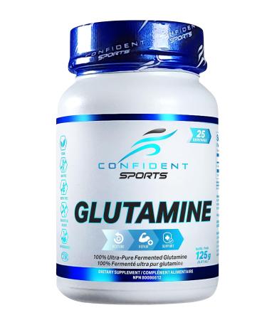 CONFIDENT SPORTS - 100% Pure Micronized Pharmaceutical Grade Glutamine Powder 125 Gram 25 Servings 25 Servings (Pack of 1)