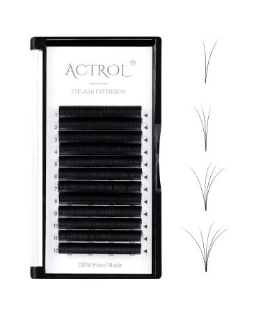 Volume Eyelashes Extension D Curl 0.07mm 15mm Easy Fan Lashes Extension Self Fanning Eyelashes Extension volume Lashes Bloom in One Second Easy Fan Eyelashes Extension(D-0.07mm 15mm)