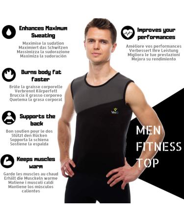 Veofit Men's Sweat Shirt - Neoprene Sauna Vest for Quick Weight Loss | Sizes S-XXXL | Includes Fitness Instructions & Carrying Bag - Buy Online on SooperMarket.com