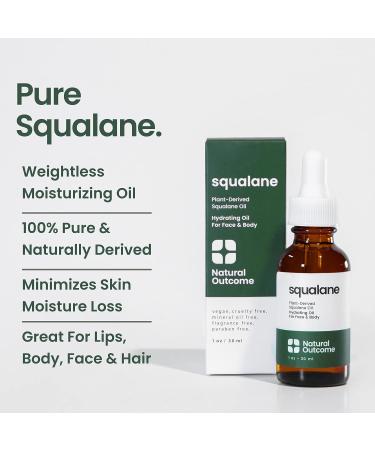 Natural Pure Squalane Oil | 100% Plant Derived for Face, Body, Hair & Lips | Weightless Moisturizer for Firming Skin, Reducing Fine Lines | 1 oz - Buy Online on SooperMarket.com