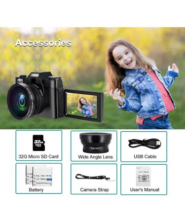 iSHARE 4K Digital Camera for Photography | 48MP FHD Video Camera with WiFi | 3 Flip Screen | 16X Digital Zoom | Vlogging Camera for YouTube | (32G Micro Card) Black - Buy Online on SooperMarket.com