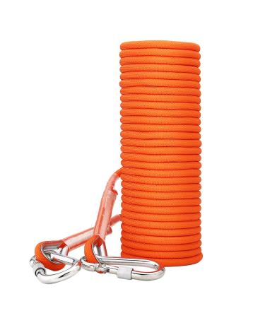 Enjohos 8mm climbing rope safety rope with screw carabiner climbing belt safety rope carrying weight 950kg for hike mountaineering camping tree climbing (orange 10 m) orange 10m 10 m