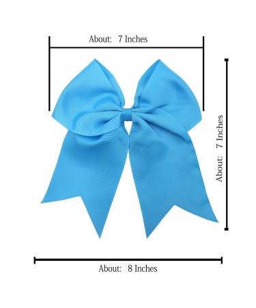 JOYOYO 20Pcs 8 Large Cheer Bows for Girls - Grosgrain Ribbon Elastic Hair Tie Bands - 20 Colors - Buy Online on SooperMarket.com