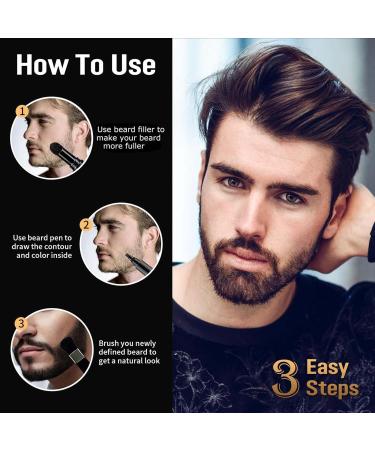 Colcolo Dark Brown Bartstift Filler - Water-Repellent Natural Finish Facial Hair Pencil Set for Perfect Coverage - Buy Online on SooperMarket.com