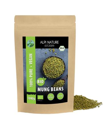 Organic mung beans (1kg 2.2lb) mung beans from controlled organic cultivation gluten-free lactose-free laboratory-tested vegan 100% natural without additives