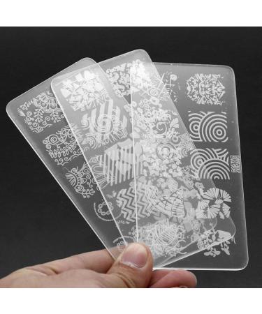 Bodhi2000 Nail Art Stamping Kit 1 Stamping Plate +1 Stamper + 1 Scraper Manicure Stamping Kit work for Nail Art Design and Decoration Template Random - Buy Online on SooperMarket.com