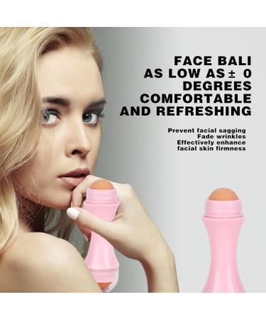 Oil-Absorbing Volcanic Face Roller - 4 Interchangeable Balls | Natural Volcanic Stone | Pink Face Scooter for Oily Skin - Buy Online on SooperMarket.com