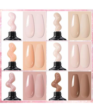 Ur Sugar Poly Gel Nail Set | 6 Colors Builder Kit for DIY Home Manicure | Base & Top Coat & Slip Solution Included | Perfect for Nail Extensions & Brown Shades - Buy Online on SooperMarket.com