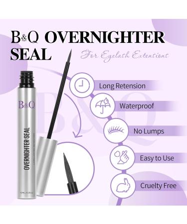 B&Qaugen 10ML Lash Sealer - Waterproof Overnight Sealant for Cluster Lashes & Eyelash Extensions | Long Lasting Black Lash Bond - Buy Online on SooperMarket.com