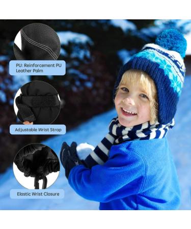Unigear Kinder Ski Gloves - Waterproof Windproof Thermo Warm Winter F ustlings for Boys & Girls (Ages 2-8) - Breathable Snow Gloves in Black - Buy Online on SooperMarket.com