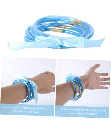 STOBOK 1pc Ribbon Glitter Bracelet Gold Powder Lining Jewelry Christmas Wristband Glitter Jelly Bangle Bangles Bracelets for Man Creative Bracelet Women's Resin Yiwu Glitter Powder Purple As Shown 7.5x7.5cm - Buy Online on SooperMarket.com